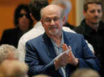 Pictures of renowned author Salman Rushdie who was attacked on the lecture stage in New York