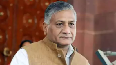 Union minister of state General VK Singh inaugurates footbridge at Ghaziabad railway station