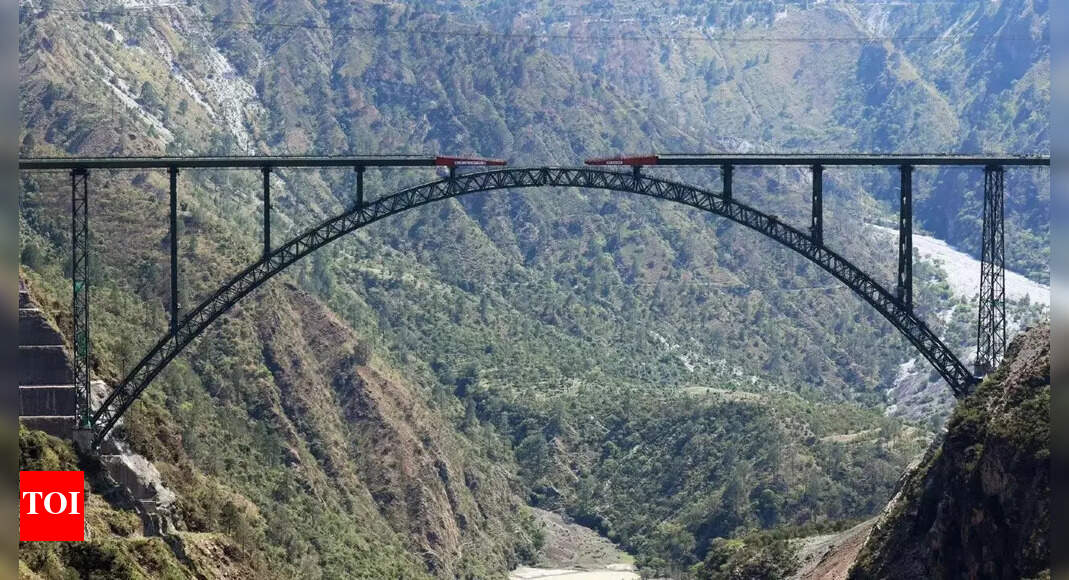 World’s highest railway bridge gets ‘golden joint’ India News Times of India