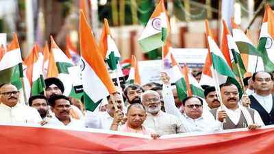 Partition: CM Yogi Adityanath leads silent march on Partition Day in ...