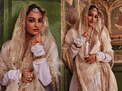Sonakshi Sinha's white- gold anghrakha