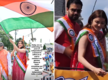 
Kajal Aggarwal attends an event on Independence Day to hoist the flag as a chief guest along with husband
