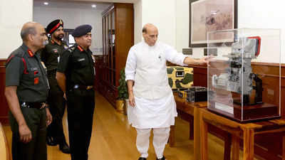 Rajnath Singh hands over multiple indigenous weapons to Army