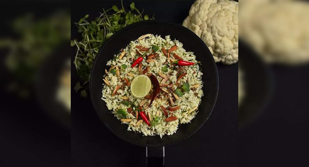 Almond & Cauliflower Rice Salad Recipe: How to Make Almond & Cauliflower Rice Salad Recipe | Homemad