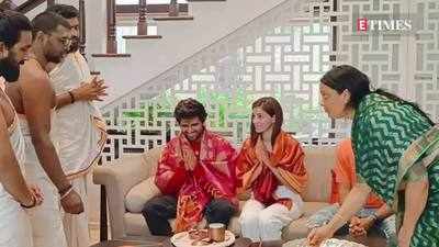 Vijay Deverakonda's mom performs a puja for her son and Ananya Panday as they gear up for 'Liger' release