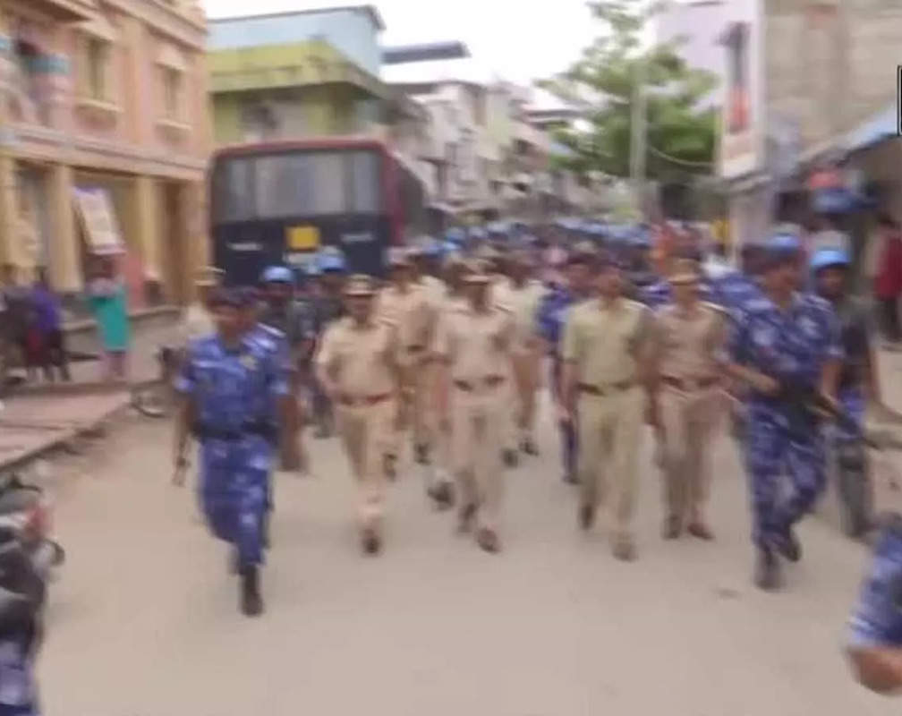 
Police, Rapid Action Force conduct march amid Section 144 in Shivamogga
