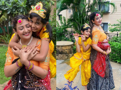 Juhi dances with Samairra on Janmashtami