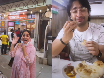 BFFs Shaheer Sheikh and Hina Khan have a fun dinner night on the streets of old Delhi; fans say “Friendship goals”