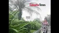 Actress Tinaa Datta enjoys monsoon in her hometown Kolkata with her father