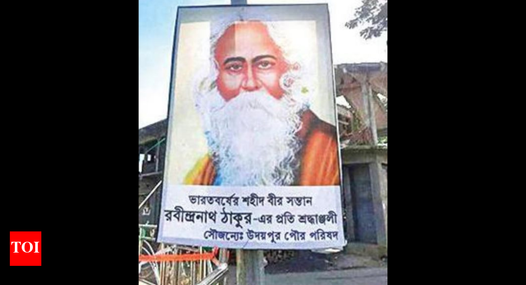 Rabindranath Tagore poster as 'martyr' sparks furore in Tripura ...