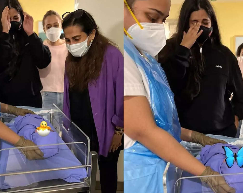 
First pictures out! Rhea Kapoor gets emotional as she meets Sonam Kapoor's newborn baby
