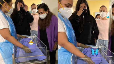 First pictures out! Rhea Kapoor gets emotional as she meets Sonam Kapoor's newborn baby