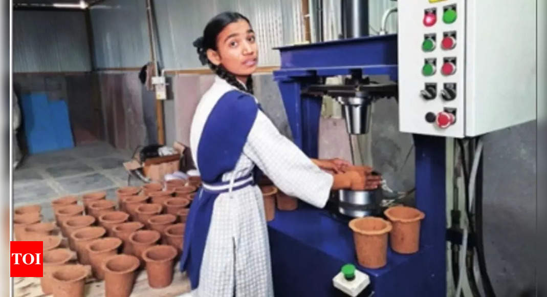 No plastic bags, Hyderabad teen creates biopot for saplings | Hyderabad News – Times of India