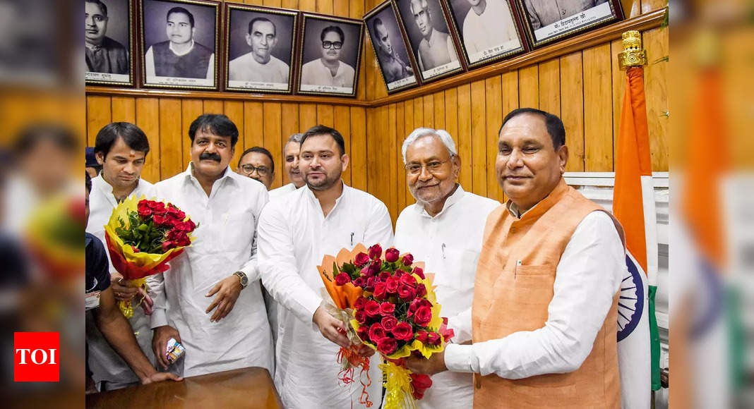 Nitish Kumar-led Grand Alliance government wins trust vote in Bihar assembly by 160 -0 amidst walkout by opposition BJP | India News – Times of India