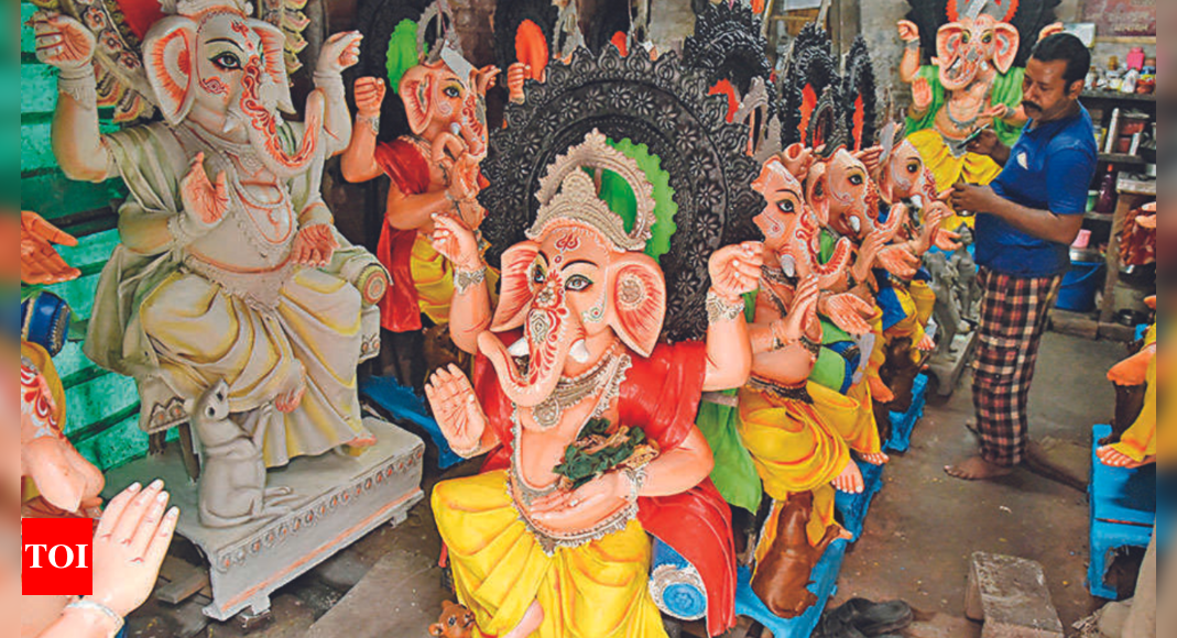 Ganesh Puja: Kolkata: Complexes gear up to go big on Ganesh Puja after ...