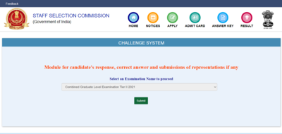 SSC CGL Tier II Answer Key 2022, Response Sheet released on ssc.nic.in