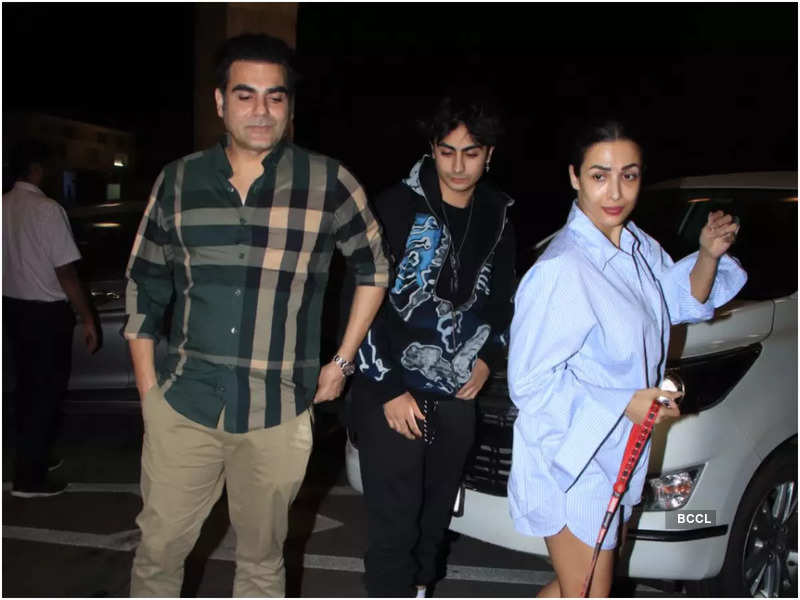 Malaika Arora and Arbaaz Khan spotted together at the airport as they bid adieu to their son Arhaan