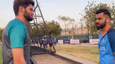 Watch: Virat Kohli interacts with injured Pakistan pacer Shaheen Afridi ahead of Asia Cup clash