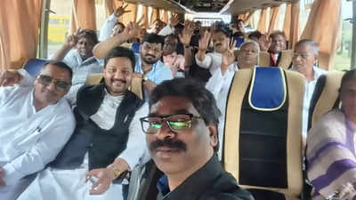 Jharkhand crisis: Ruling coalition MLAs return to Ranchi after 'picnic' as Hemant Soren's political fate hangs in balance