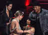Taylor Swift is greeted by presenter Nicki Minaj at MTV Video Music Awards.
