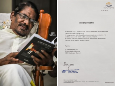 Official: Hospital authority says director Bharathiraja is being evaluated, treated, and recovering in the ICU
