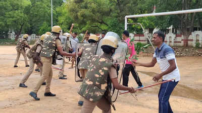 Coimbatore police conduct mock drill to check preparedness to deal with riots