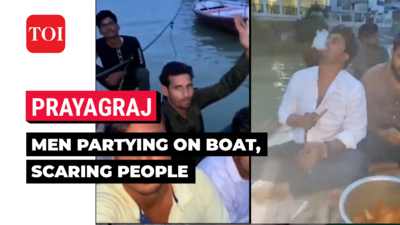 Prayagraj: Video of youths smoking hookah, roasting chicken on boat in Ganga goes viral; hunt on to nab them