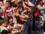 La Tomatina tomato fight festival returns after COVID-19 ban, in Bunol