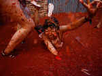 La Tomatina tomato fight festival returns after COVID-19 ban, in Bunol