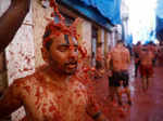 La Tomatina tomato fight festival returns after COVID-19 ban, in Bunol