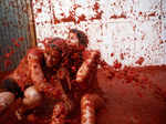 La Tomatina tomato fight festival returns after COVID-19 ban, in Bunol