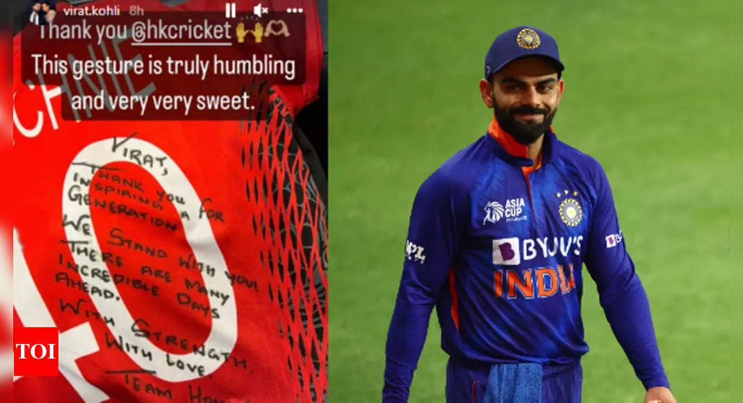 Asia Cup 2022: Hong Kong players gift Virat Kohli team jersey with a heartfelt message | Cricket News – Times of India