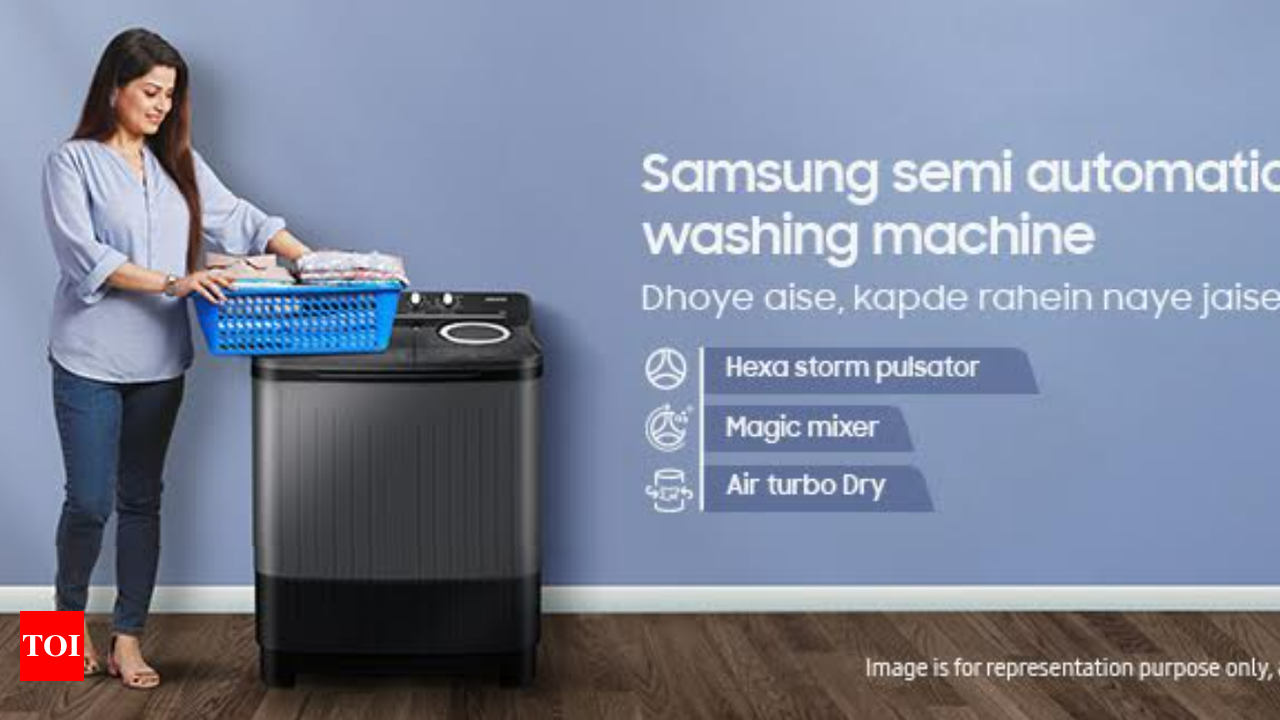 Samsung: Samsung launches its new range of semi-automatic washing machines  with Hexa Storm Pulsator, Magic Mixer and more, price starts at Rs 15,800 -  Times of India