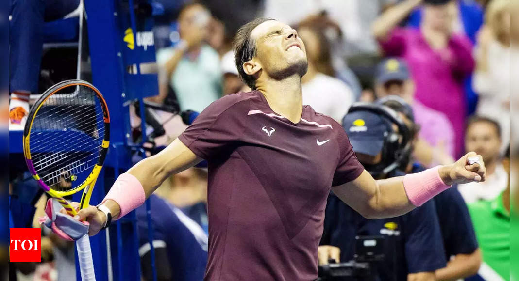 US Open 2022: Rafael Nadal overcomes freak racquet injury and Fabio Fognini to reach third round | Tennis News – Times of India