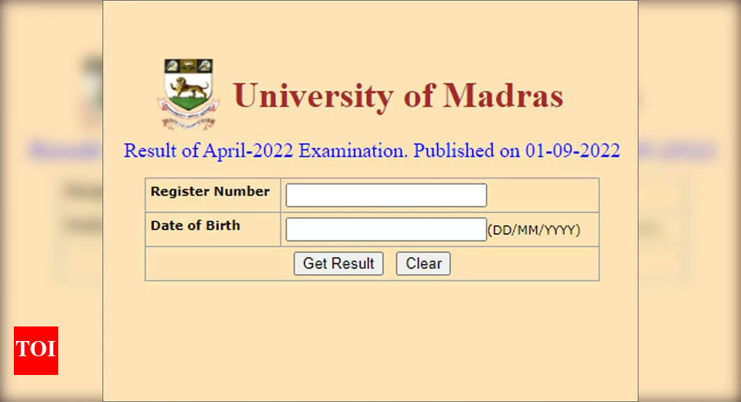 UNOM Result Madras University releases even semester results 2022 at