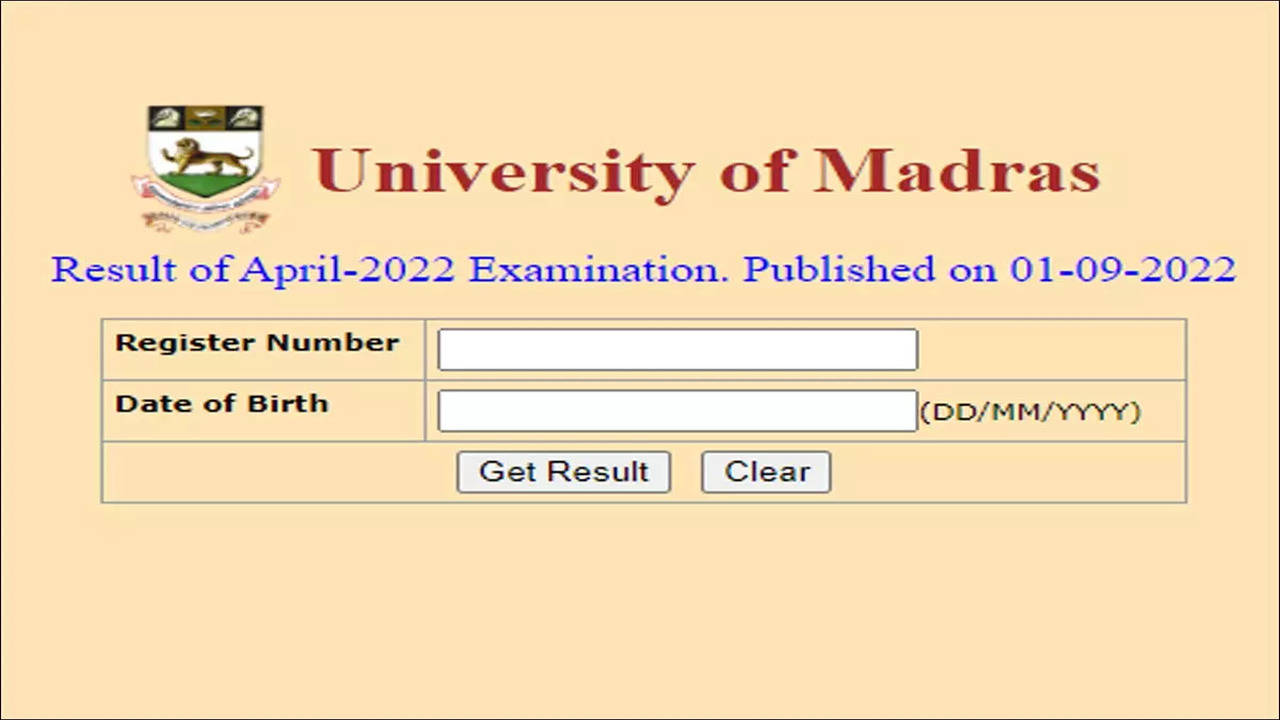 madras university exam results