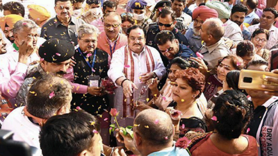 Jagat Prakash Nadda visits Chandigarh, interacts with BJP workers, leaders