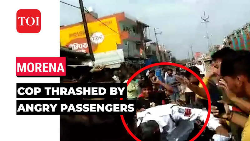 On cam: Angry passengers thrash traffic cop in MP's Morena