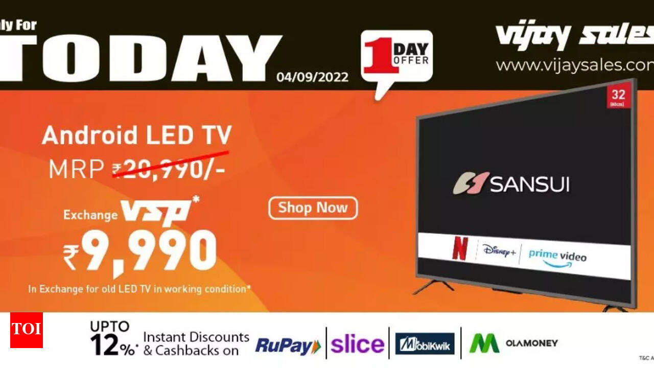 Sansui Vijay Sales announces single day discount for 32 inch Sansui smart TVs Times of India