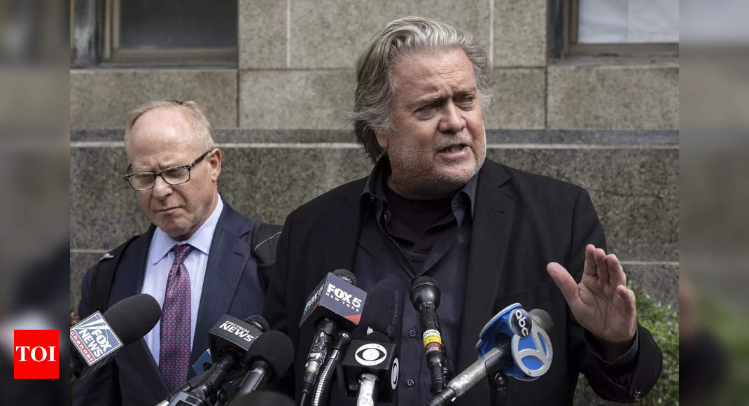 Steve Bannon, former Trump adviser, charged with money laundering in border wall scheme – Times of India
