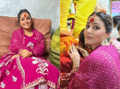 Hina Khan's Lalbaugcha Raja darshan; pics