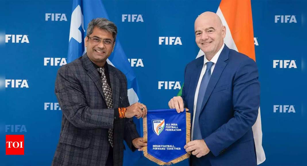 Gianni Infantino, Kalyan Chaubey discuss infrastructure, grassroots, women’s football development in India | Football News – Times of India
