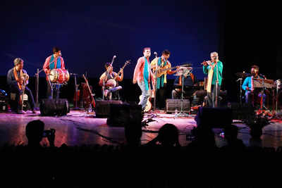 Sahajiya folk band puts up a rocking performance at a city club