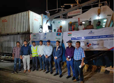 Trial run of cargo ship flagged off for India-Bangladesh transit route, cutting 1200 km distance