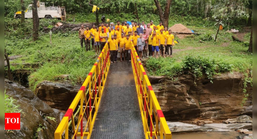 Karnataka Trust builds first steel bridge at Kallanda village as part