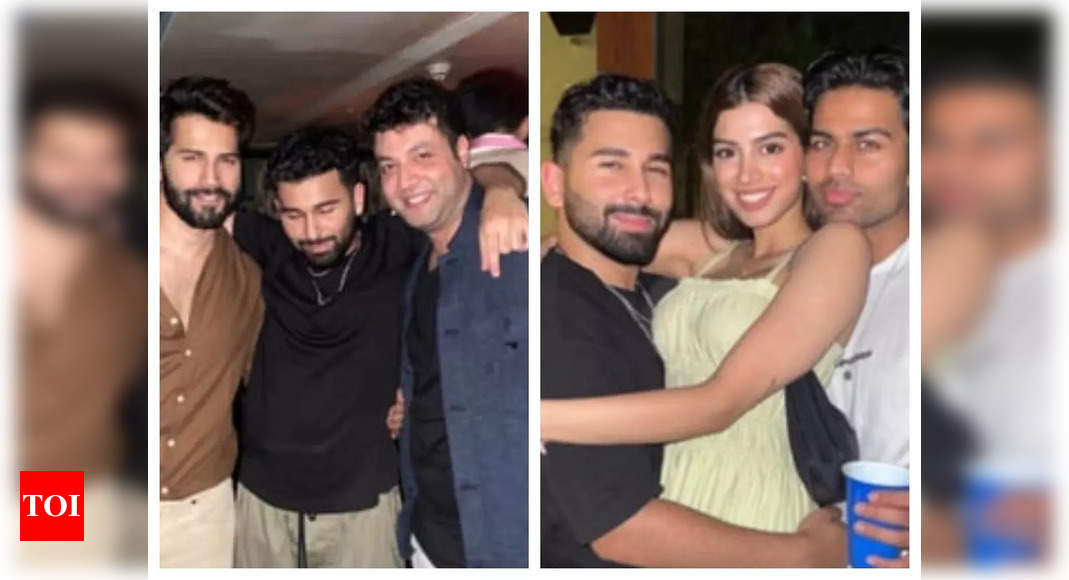 Varun Dhawan parties with Khushi Kapoor, Palak Tiwari, Varun Sharma and ...