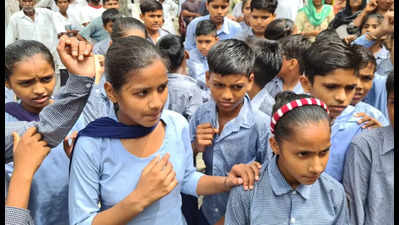 Haryana: Students protest over shortage of teachers in Karnal village