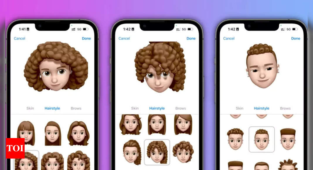 Memoji customisation: iOS 16 adds 17 new hairstyles, sticker poses and more – Times of India
