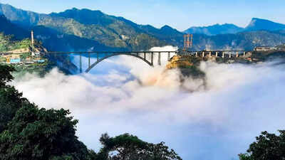 Railways shares breathtaking pictures of Chenab Bridge