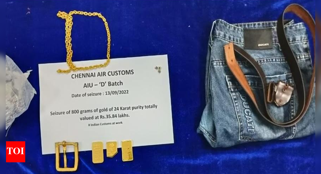 Gold belt buckle seized from passenger at Chennai airport Chennai